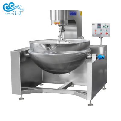 China Hotels Automatic Industrial Cooking Pot Steamer Kettle Cooker Machine Coated Sauce Cooking Machine 300L 500L for sale