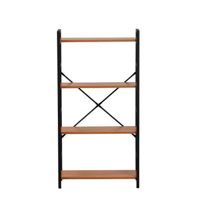 China (Others)Adjustable Modern Furniture 4 Tier Universal Office Bookcase Living Room Wooden Metal Shelf Storage Rack Flower Shelf for sale