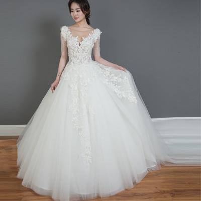 China 2022 Breathable Princess Style Long Luxury Factory Price Wedding Dress Bridal dresses for sale