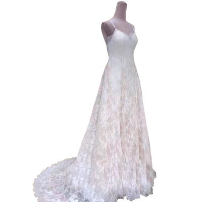 China Breathable 2022 New Summer Off White Ivory Strap Satin Ball Gown Lace Mermaid Elegant Wedding Dress for sale