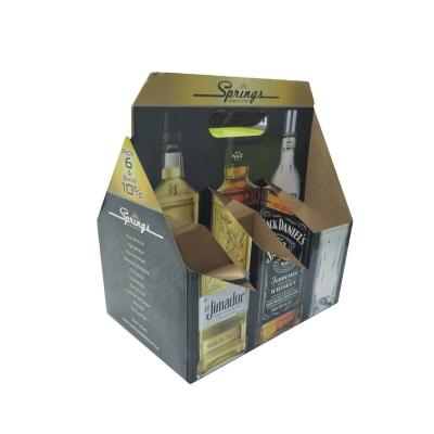 China Wholesale Cheap Recycled Logo Cardboard Six Pack Wine Materials Custom Box Carrier Portable Handle Corrugated Packaging 6 Bottle Beer Paper Carrier for sale