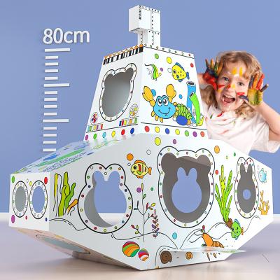 China Educational toys funny educational colorful toy cardboard 3D drawing toy painting doodle house diy for kids for sale