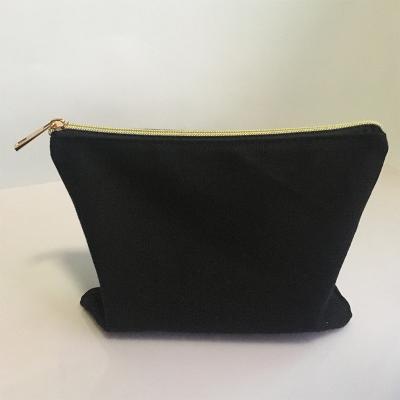 China 23x18cm Empty Bulk Empty Cosmetic Bag Canvas Black Canvas Makeup Bag Cosmetic Bag Eco-Friendly With Large Stock Mixed Colors Accept for sale