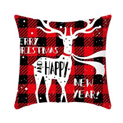 China Pillow Cover 2022 Christmas Running Large Pillow Covers Short Plush Canvas Christmas Pillow Covers Low MOQ Sofa Car Use Pillow Cover for sale