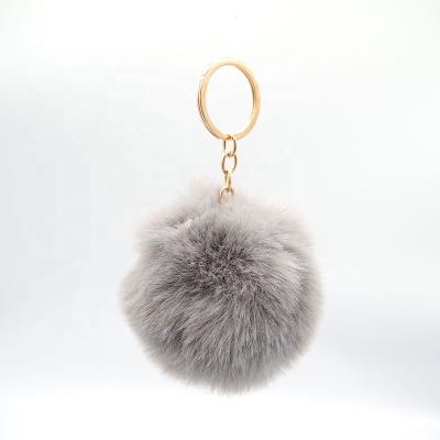 China Costume Jewelry Faux Fur Key Chain Low MOQ Key Chain Balls Bag Balls Accessories 8cm Key Chain Ball Fur Big Multicolor Running Wholesale Faux Fur for sale