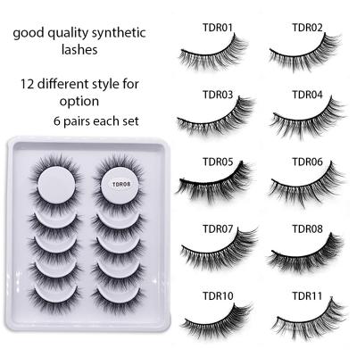 China False Eyelashes 3D 6 Pairs One Set Synthetic Eyelashes Lashes Wholesale False Eyelashes Synthetic Eyelashes From Factory Direct Sale for sale