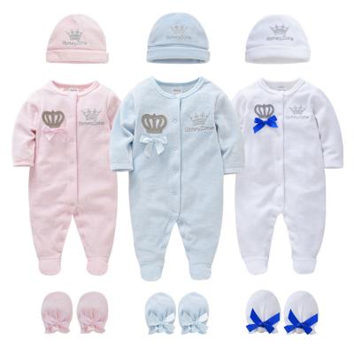 China Comfortable Baby Clothes HY-95 wholesale Spring & Autumn 3 PCS Set Newborn baby Clothes romper Long sleeve baby suit 0-12 month onesies baby clothes for sale