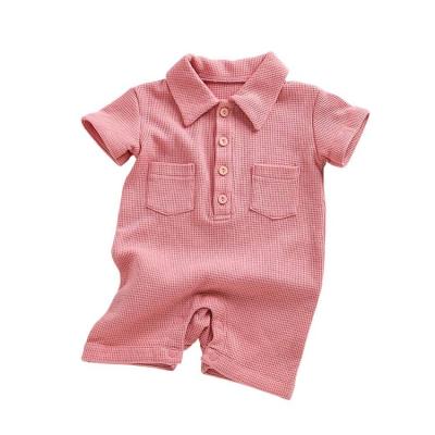 China Comfortable Baby Clothes HY-22 Wholesale Solid Cotton Baby Custom T-shirt Bubble Romper Baby & Toddler Clothing Boy Fishing Shirt Romper for sale