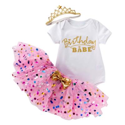 China Washable HY-54 Girl party wear western baby girl party dress for 2 years old children frocks designs girls Shiny tutu dress for birthday for sale