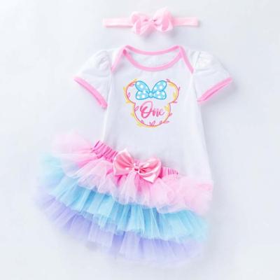 China Washable HY-67 3PCS set  New Boutique 1 year girls birthday party dresses newborn Baby clothes toddler Girl Tutu Romper dress for sale