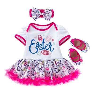 China Washable HY-77 3PCS Set Wholesale New Thanksgiving costume Girls Baby Romper Cartoon T shirt TUTU Dress with headband & Shoes for sale