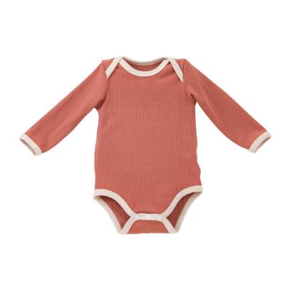 China Comfortable Baby Clothes HY-72 Unisex Solid Color pure Cotton baby romper clothing Long Sleeve toddler triangle romper summer for sale