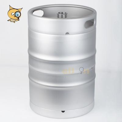 China Beer ALL IN Wholesale 304 Stainless Steel USA 60L Half Barrel USA 1/2bbl 15.5 Gallon Beer Keg Draft Beer Keg With Drop In Sankey for sale