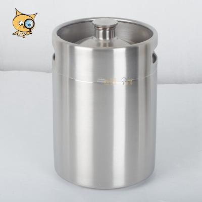 China Beer ALL IN 304 Stainless Steel Home Use Single Wall Single Wall Keg Hot Sale Mini Bar 5L Draft Beer Growler for sale