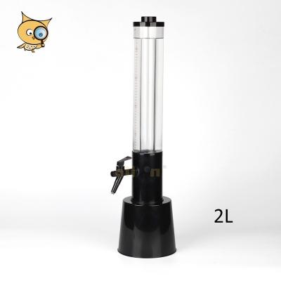 China Viable ALL IN Factory Outlet Design Classic Black 2L Beer Dispenser Dispensing Plastic Beer Tower With Individual Ice Tube Pack for sale