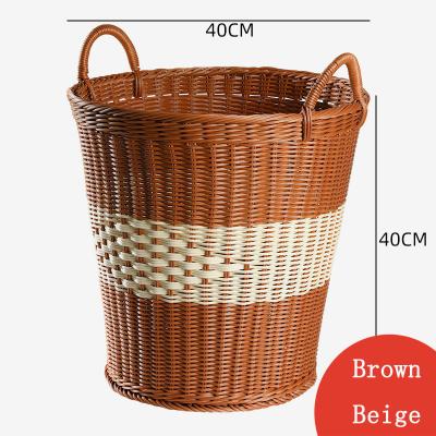 China Straw Woven Laundry Storage Traditional Collapsible Natural Basket for Dirty Clothes&Plush Toys for sale