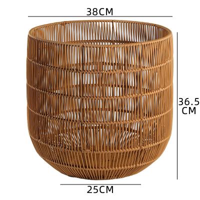 China Traditional Collapsible Natural Straw Woven Laundry Storage Basket Round Pot Shape For Dirty Clothes&Plush Toys for sale