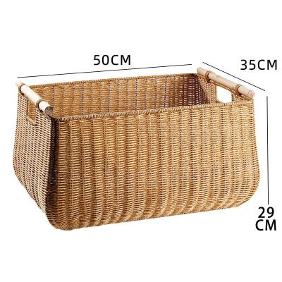 China Straw Woven Laundry Storage Traditional Collapsible Natural Basket for Dirty Clothes&Plush Toys for sale