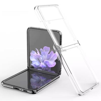 China New Design Anti-drop Back Detachable Clear Flexible PC Cover Transparent Case For Samsung Galaxy Z Flip 3 for sale