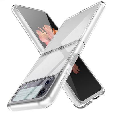 China Wholesale 2021 New Folding Anti-fall PC Back Phone Case Clear Transparent Hard Cell Phone Cover For Samsung Galaxy Z Flip 3 Flip 3 3 Fold for sale