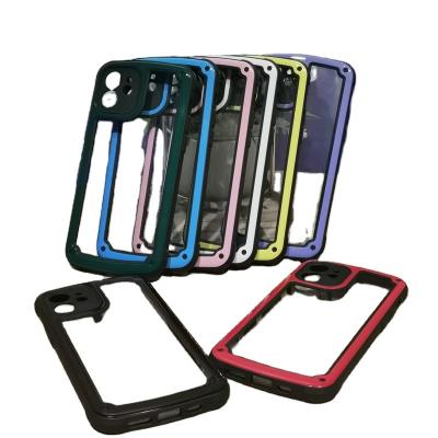 China wholesale Transparent PC Anti-fall Silicone Phone Case Shockproof Clear Cover Phone Case For iPhone 12 13 for sale