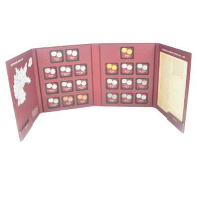 China Euro Paper Custom Challenge Coin Collection Holder Folder Cardboard With Foam Insert for sale