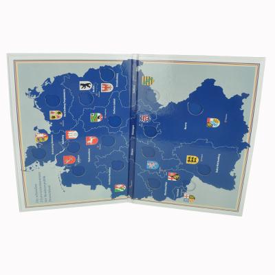 China Paper Custom Design Printed Laminated Cardboard Die Offiziellen Euro Coin Card Collector Album Holder for sale