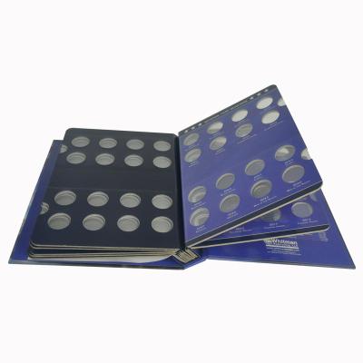 China Custom Paper National Park Divides Euro Coin Holder Scrapbook with Metal Corners and Clear PVC Film for sale