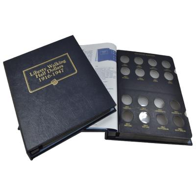 China Euro coin collection album holder paper leatherette cardboard with PVC film and foiling hot stamp logo for sale