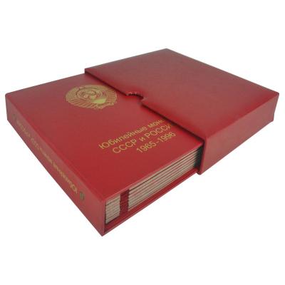 China Paper Wholesales Euro Challenge Coin Collection Holder Album Custom Made With Corner & Clear PVC Flim & Metal Sleeve for sale