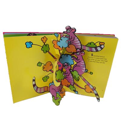 China paper & Cardboard 3D Kids Pop Up Book Printing Custom Creative Coloring Binding Gift for sale