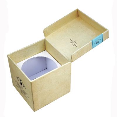 China Custom Luxury Rigid Kraft Candle Gift Box Paper Votive Packaging With Corrugated Insert for sale