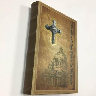 China paper & Blank Cardboard OEM Bible Shape Paper Book With Led Window Folder Custom Color Printing for sale