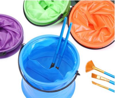 China Colorful Foldable Wash Bucket Student Drawing Brush Washer Multifunctional Brush Pen Barrel, Painting Brush Wash Bucket for sale