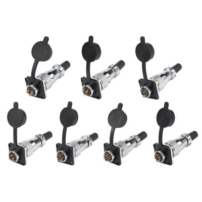 China Automotive WS16 Reverse mounting Aviation Plug Connector 2-3-4-5-7-9-10-core square socket for WeP male and female sets for sale