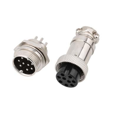 China Audio & Video GX16-9pinMetal Aviation Connector GX12 GX16 GX20 Male And Female 2---10Pin Round Electric Automotive Connector for sale