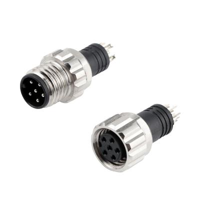 China Automotive M8 6-PIN waterproof plug Male/female docking socket Automotive outdoor LED rain core connector Power connector 6-core for sale