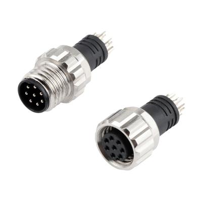 China Automotive M8 8pin waterproof male/female Plug connector Industrial Aviation Power LED connector Fast docking 8-core for sale