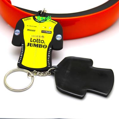 China Hot Selling Customized Decoration Eco - Friendly T - Shirt Shaped 3D PVC Soft Key Chain for sale