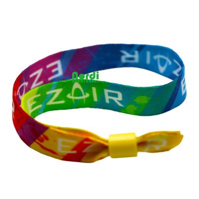 China China Popular Design Festival Custom Own Logo Polyester Wristband Woven Fabric Printing Wrist Band for sale