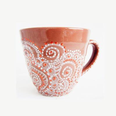 China Best Viable Selling Orange Ceramic Cup Porcelain Mug Tea Coffee Mugs for sale