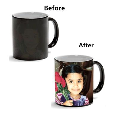 China Viable 3D Color Changing Ceramic Porcelain Coffee Mug Gift Magic Mugs for sale