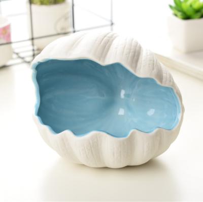 China Wholesale home creative shell shape restaurant hotel custom ceramic ashtray for home decorations for sale