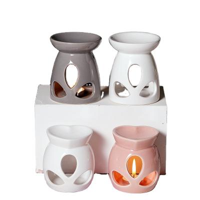 China Wholesale New Home Decoration Tea Light Candle Holder Ceramic Oil Burner A Set Of 4 for sale