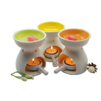 China Custom Designed High Capacity Candle Oil Burner Colored Ceramic Essential Oil Burner for sale