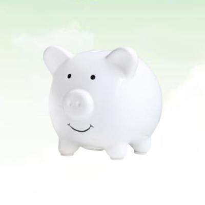 China Creative White Adorable Ceramic Bank Coin Bank Coin Kawaii Style Piggy Bank for sale