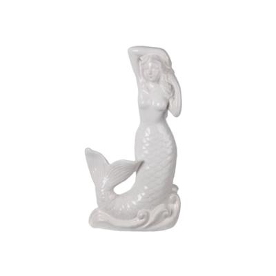 China White Europe Home Ornament Resin Stance Siren Figurine for sale