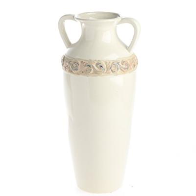 China Europe waterproof pattern antique rust green and white ceramic flower vases for garden decoration for sale