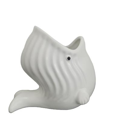 China Wholesale Viable Cute White Custom Whale Ceramic Utensil Holder For Kitchen Tableware for sale