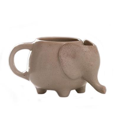 China Yes Viable Handmade Stoneware Elephant Coffee Tea Mug With Tea Bag Rest for sale